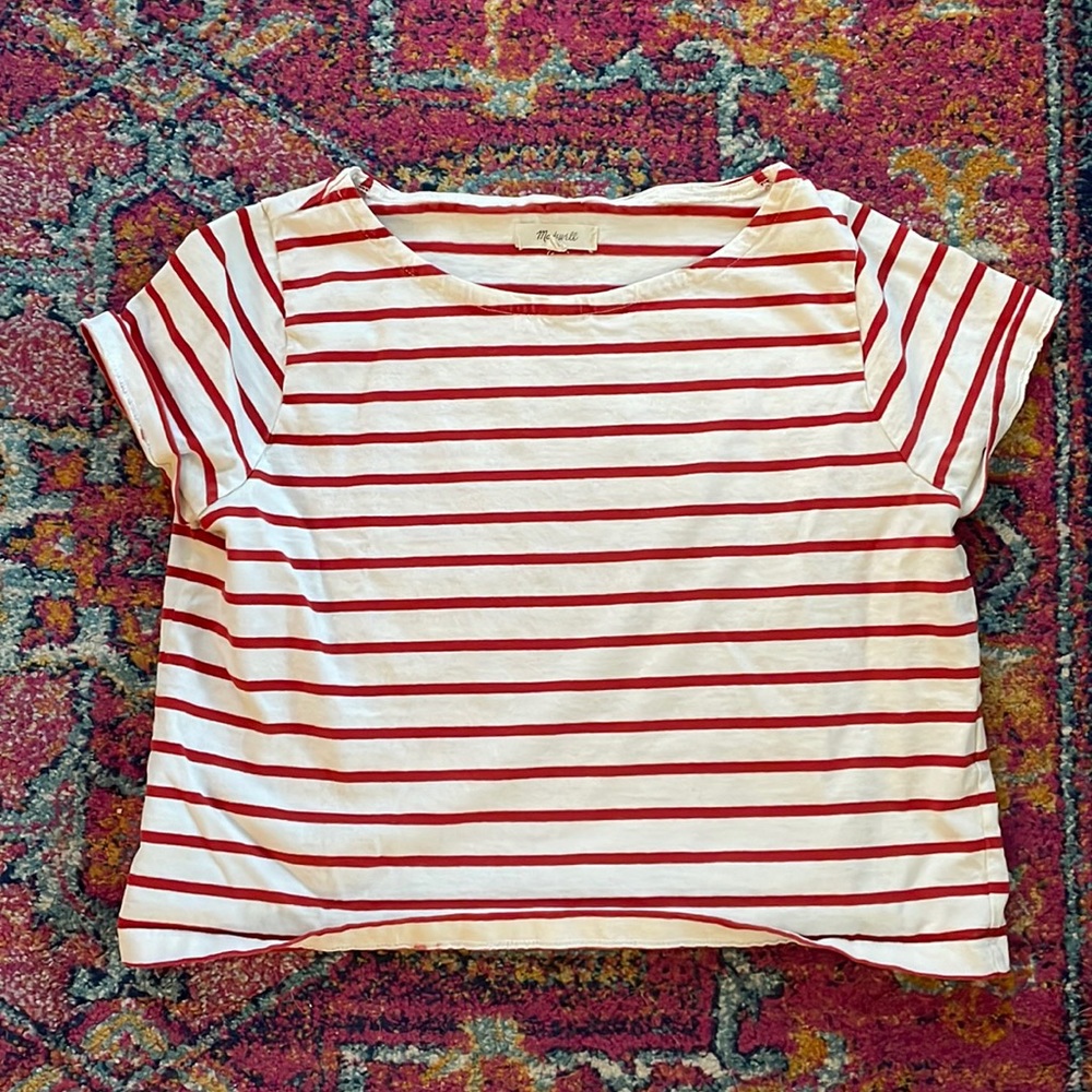 Madewell Cropped Stripped Tee